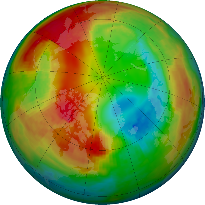 Arctic ozone map for 06 February 1986